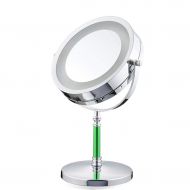 WUDHAO Vanity Mirror,Makeup Mirror Freestanding LED Cosmetic Mirror 3x Zoom 7 inch Make Up Mirror Pedestal Table Mirror for Bathroom Bedroom Shaving Mirror Cosmetic Vanity Mirror Double S