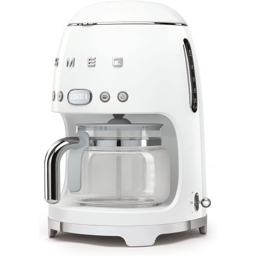 스메그 Smeg 50s Retro Style Aesthetic Drip Coffee Machine, White