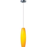 ET2 Lighting ET2 E20208-05 Hue 1-Light Pendant Mini Pendant, Satin Nickel Finish, Amber Glass, MB Incandescent Bulb, 13W Max., Dry Safety Rated, 2900K Color Temp., Electronic Low Voltage (ELV)