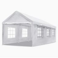 Quictent 20 x 10 Heavy Duty Carport Gazebo Canopy Garage Car Shelter White (10X20)