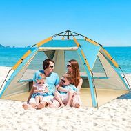 ZOMAKE Automatische Strandmuschel, Extra Leicht Strandzelt mit Boden UV 80 Sonnenschutz - Familie Tragbares Strand-Zel