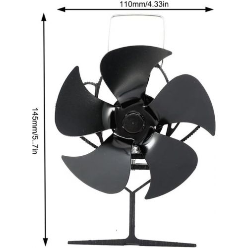  HOUHOU Ston Store Black Fireplace Fan with 5 Blades Heat Powered Stove Fan No Battery Or Electricity Required Log Wood Burner Eco Quiet Fan