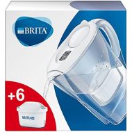 Brita Marella Water Filter Graphite Grey Incl. 6 Maxtra+ Filter Cartridges, Filter Half-Year Package to Reduce Limescale and Chlorine in the Water