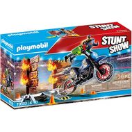 Playmobil Stunt Show Motocross with Fiery Wall, Multicolor (24.8 x 14.2 x 7 cm)