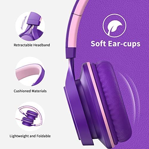 [아마존베스트]AILIHEN Purple 3.5mm Jack Wired On-Ear Headset