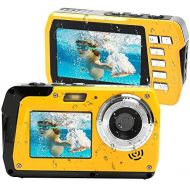 [아마존베스트]Lincom Underwater Camera Underwater Camera 2.7K Full HD 48.0MP Camera with Two Screens for Selfie Waterproof Camera for Swimming and Snorkelling