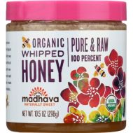 Madhava Naturally Sweet Organic Pure & Raw Gluten-Free Whipped Honey, 10.5 Ounce (Pack of 6)