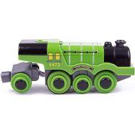 Bigjigs Rail Flying Scotsman Battery Train - Compatible with Most Major Wooden Railway & Train Set Brands, Bigjigs Train, Motorised Train for Wooden Track