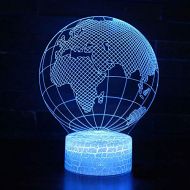 KAIYED Decorative Table Lamp Map Theme 3D Lamp Led Night Light 7 Color Change Touch Mood Lamp Christmas Present