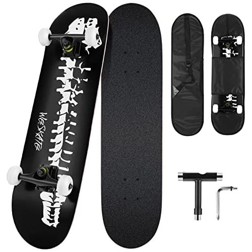  WeSkate Upgraded Skateboards for Beginners, 31 x 8 Complete Standard Skateboards for Kids Teen Boys & Girls, 8 Layer Canadian Maple Double Kick Concave Cruiser Skateboard with All-