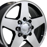 OE Wheels LLC OE Wheels 20 Inch Fits Chevy 2500 3500 GMC 2500 3500 8x165 Heavy Duty Silverado Style CV91A 20x8.5 Rims Gloss Black Machined SET