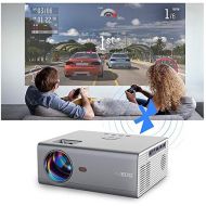 EUG HD Smart WiFi Bluetooth Portable Projector, Mini LED Wireless Video Projector with Speaker Keystone Digital HDMI USB, Media Player Home Outdoor Projector for iOS Android DVD Game C
