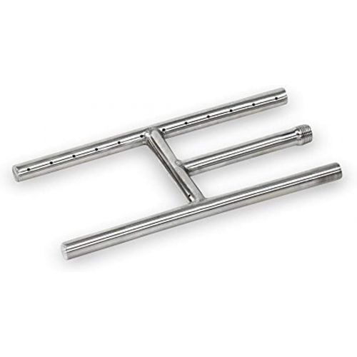  American Fire Glass SS-H-12 Stainless Steel H-Style Burner - Natural Gas, 12 x 6