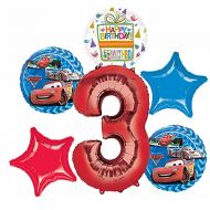 Mayflower Products Disney Cars Party Supplies Lightning McQueen 3rd Birthday Balloon Bouquet Decorations