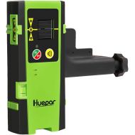 [아마존베스트]Huepar Laser Detector for Line Laser Level, Digital Laser Receiver Used with Pulsing Line Lasers Up to 200ft, Detect Red and Green Laser Beams, Three-Sided LED Displays, Clamp Incl
