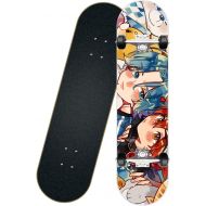 chengnuo Standard Complete Skateboards Anime SK8 The Infinity 7 Layer Concave Deck Professional Skate Board for Beginners Kids Outdoor Gift 31 Inch LANGA Pattern