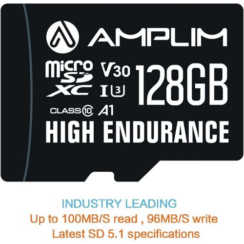  Amplim Micro SD Card, 128GB MicroSD Memory Plus Adapter, MicroSDXC SDXC U3 Class 10 V30 UHS-I TF Extreme High Speed Nintendo-Switch, Go Pro Hero, Surface, Phone Galaxy, Camera Secu