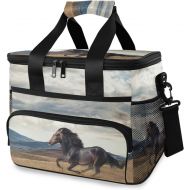 ALAZA Galloping Horse Large Cooler Bag Lunch Box Leakproof for Outdoor Travel Hiking Beach