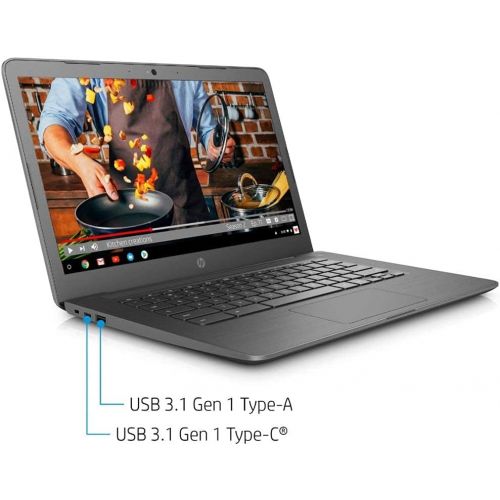 에이치피 [아마존베스트]2020 Newest HP Chromebook 14 HD Touch-Screen Laptop, Intel Celeron N3350(up to 2.4GHz), 4GB RAM, 32GB eMMC Flash Memory, Webcam, WiFi, Bluetooth, USB-A&C, Chrome OS, w/64GB SD Card