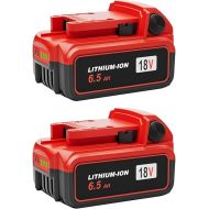 18V 6.5Ah Replacement for Milwaukee M-18 Battery 2Pack 48-11-1820 48-11-1840 48-11-1850 48-11-1828 48-11-1862 48-11-1852 48-11-1802