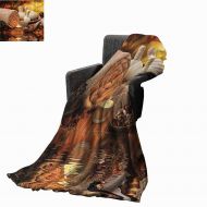 Mannwarehouse Spa Decor Collection Home Throw Blanket Outdoor Spa Massage Setting at Sunset with Candlelight Reflections Culture Picture Home, Couch, Outdoor, Travel Use 60 Wx91 L