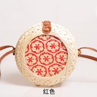 YUANLIFANG Beach Handmade Women Straw Woven Shoulder Bag Flowers Colorful Weaving Vintage Rattan 20Cm Circle Bags Handbags