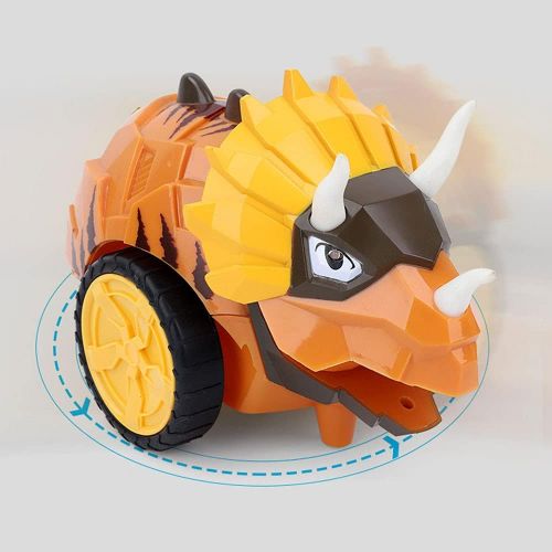  WZRYBHSD 2.4Ghz Remote Control Car Auto-Demo Electric Racing with Light Dinosaur Sounds Off-Road Vehicle 2WD RC Stunt Car Triceratops Toy for Children Boys Kids Christmas Birthday