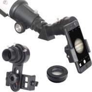 Gosky 1.25 Telescope Phone Adapter - 2019 Newest Updated Quick Aligned Smartphoto Adapter Mount for Refractor & Reflector Telescope with Built-in 1.5X Barlow Lens