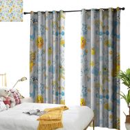 Longbuyer longbuyer Nursery Drapes for Living Room Its a Boy Image with Happy Sun Raccoon in Pyjamas Blue Hats and Pacifier W84 x L84,Suitable for Bedroom Living Room Study, etc.