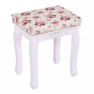 Giantex White Vanity Stool for Women with Velcro Padded Seat Removable Easy-Cleaning Cushions Comfortable Girls Piano Dressing Table Makeup Desk Bench Chair for Bedroom Bathroom Mo