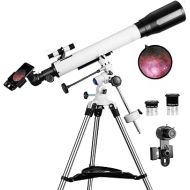 Telescopes for Adults, 70mm Aperture and 700mm Focal Length Professional Astronomy Refractor Telescope for Kids and Beginners - with EQ Mount, 2 Plossl Eyepieces and Smartphone Adapter