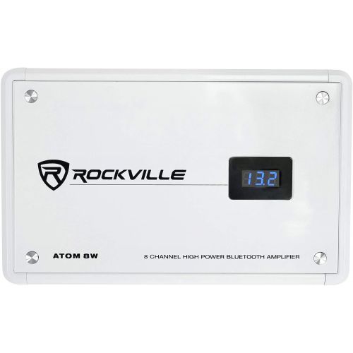  Rockville Atom 8W 8 Channel 3500 Watt Marine/Boat Amplifier Amp w/Bluetooth