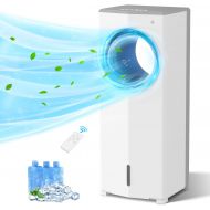 LifePlus 3 In 1 Portable Evaporative Air Cooler, Swamp cooler for Room W/ Cold Air, Quiet Bladeless Water Cooling Fan W/ Remote Control, 7H Timer, 3 Speed Levels And 4 Wind Modes For Bedroo