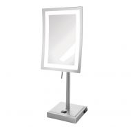 Jerdon JRT910NL 5X Magnified Lighted Tabletop Rectangular Mirror, Nickel Finish, 67.2 Ounce