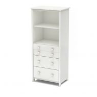 South Shore 2-Shelf Storage Unit with Drawers, Pure White