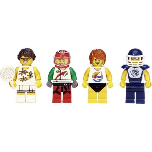  LEGO Bricktober Athletes Minifigure Set (Tennis Player, Race Car Driver, Surfer, and Hockey Player) 5004573