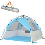 G4Free Easy Setup Beach Tent Deluxe XL Sun Shelter with UPF 50+ UV Protection