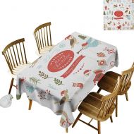 Kangkaishi kangkaishi Easy to Care for Leakproof and Durable Long tablecloths Outdoor Picnic Big Set of Christmas Graphic Elements Delicate Gentle Cute Ornate Figures Icons W60 x L126 Inch Mu
