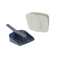 Joseph Joseph CleanStore Wall-Mounted Indoor Dustpan & Brush Set with Dust-Shield Compact Storage, Sweeping Floor Brush with Rubber Pan Edge and Soft Bristles