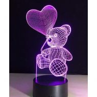 KKXXYD Creative Gift 3D Led Lamp Love Balloon Night Light with 7 Colors Change Lighting Lava Lamp Valentines Day