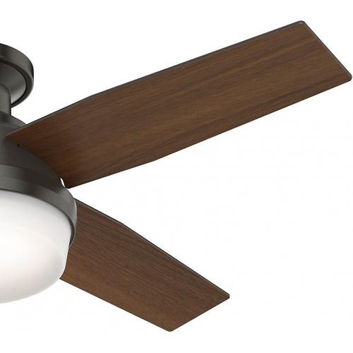  [아마존베스트]Hunter Dempsey Indoor Low Profile Ceiling Fan with LED Light and Remote Control, 44, Noble Bronze