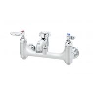 T&S Brass B-0674-BSTR Wall Mount Service Sink Faucet with 8-Inch Centers, Vacuum Breaker, Built-In Stops, Rough Chrome