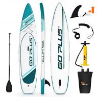 Goplus Expedition Inflatable Stand Up Paddle Board, 6” Thick SUP with Accessory Pack, Adjustable Paddle, Carry Bag, Bottom Fin, Hand Pump, Non-Slip Deck, Leash and Repair Kit