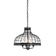 UNITARY Unitary Brand Vintage Black Metal Net Shade Dining Room Candle Chandelier with 4 E12 Bulb Sockets 160W Painted Finish