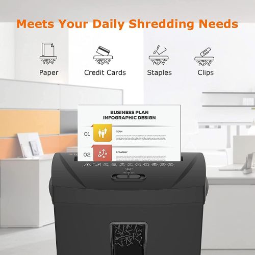  bonsaii Paper Shredder for Home Use, 12 Sheet Crosscut Shredder for Home Office with Jam Proof and Overheated Protection, Shreds Document/Credit Card/Staples/Clips, ETL Certificati