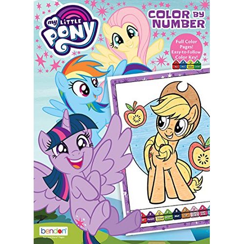  [아마존베스트]Bendon My Little Pony 48-Page Color by Number Coloring Book with Full-Color Border Guide