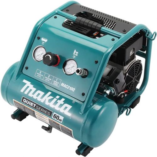  [아마존베스트]Makita MAC210Q Quiet Series, 1 HP, 2 Gallon, Oil-Free, Electric Air Compressor