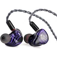 Linsoul Kiwi Ears Quartet 2DD+2BA Hybrid In-Ear Monitor, HiFi Earphones with Hand-crafted Resin Shell, Detachable OFC Silver-plated IEM Cable for Audiophile Musician DJ Studio Gaming (Purple, Quartet)