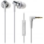 Audio Technica SonicPro Port ATH-CKM500I In-ear Headphones with Mic & Volume Control for iPod, iPhone, and iPad - White