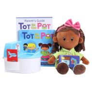 Big Potty Training with Tot On The Pot (Dark Girl) - Complete Kit Includes Parents Guide, Childrens Book, TOT Doll, Toy Toilet & Activity Reward Cards | Pediatrician-Recommended | Play